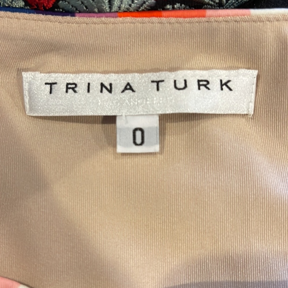 Trina Turk Pre Loved in EUC lined colorful stripes Midi Dress. - Picture 6 of 9